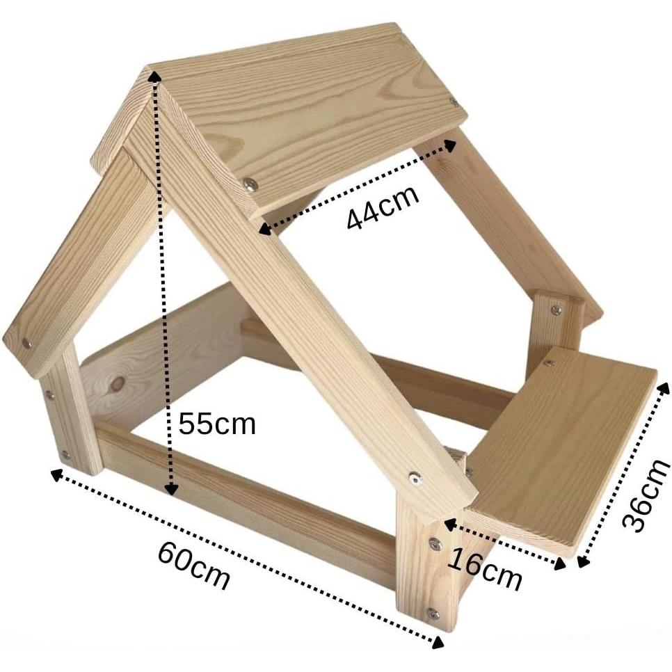 Skraut Home - Caseta para Perro de Interior y exterior - Cama - Estructura de Madera, Soporte para 2 Cuencos