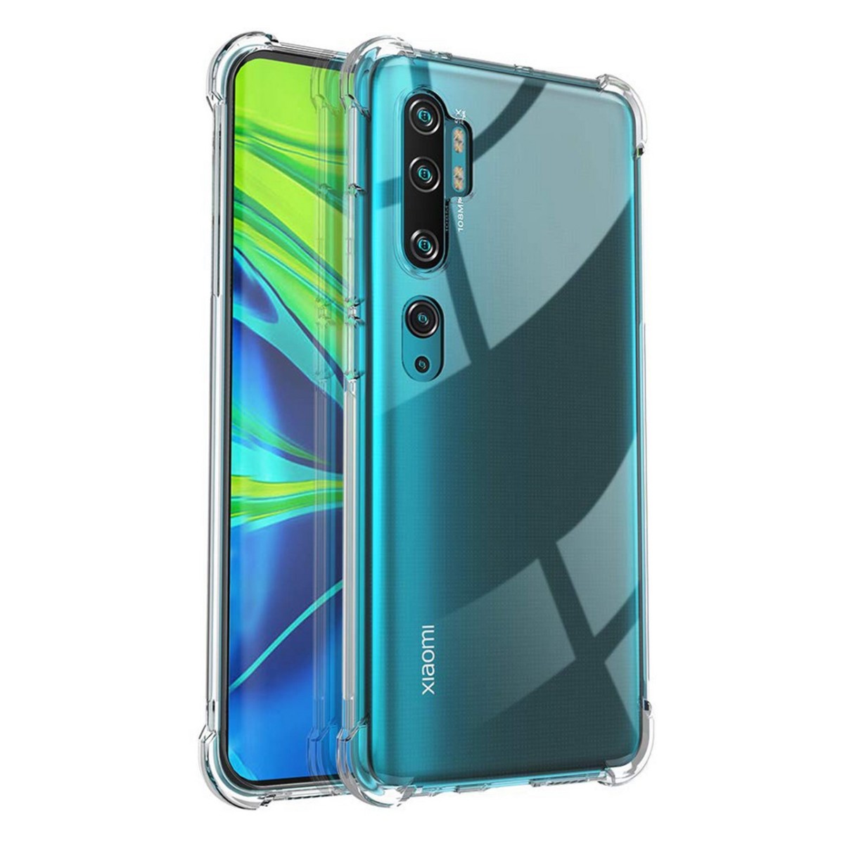 Tumundosmartphone Funda Gel Tpu Anti-Shock Transparente para Xiaomi Mi Note 10