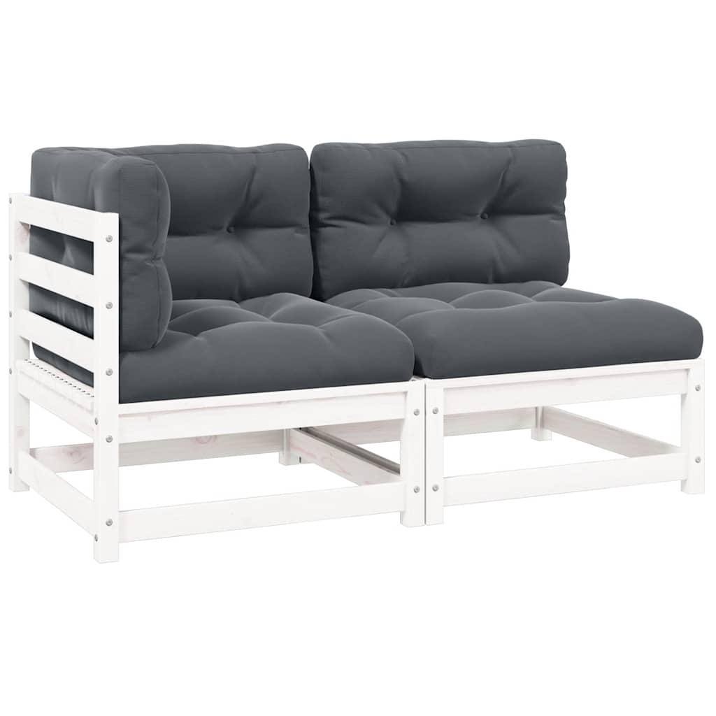 vidaXL Set de muebles de jardín 2 pzas con cojines madera pino blanco