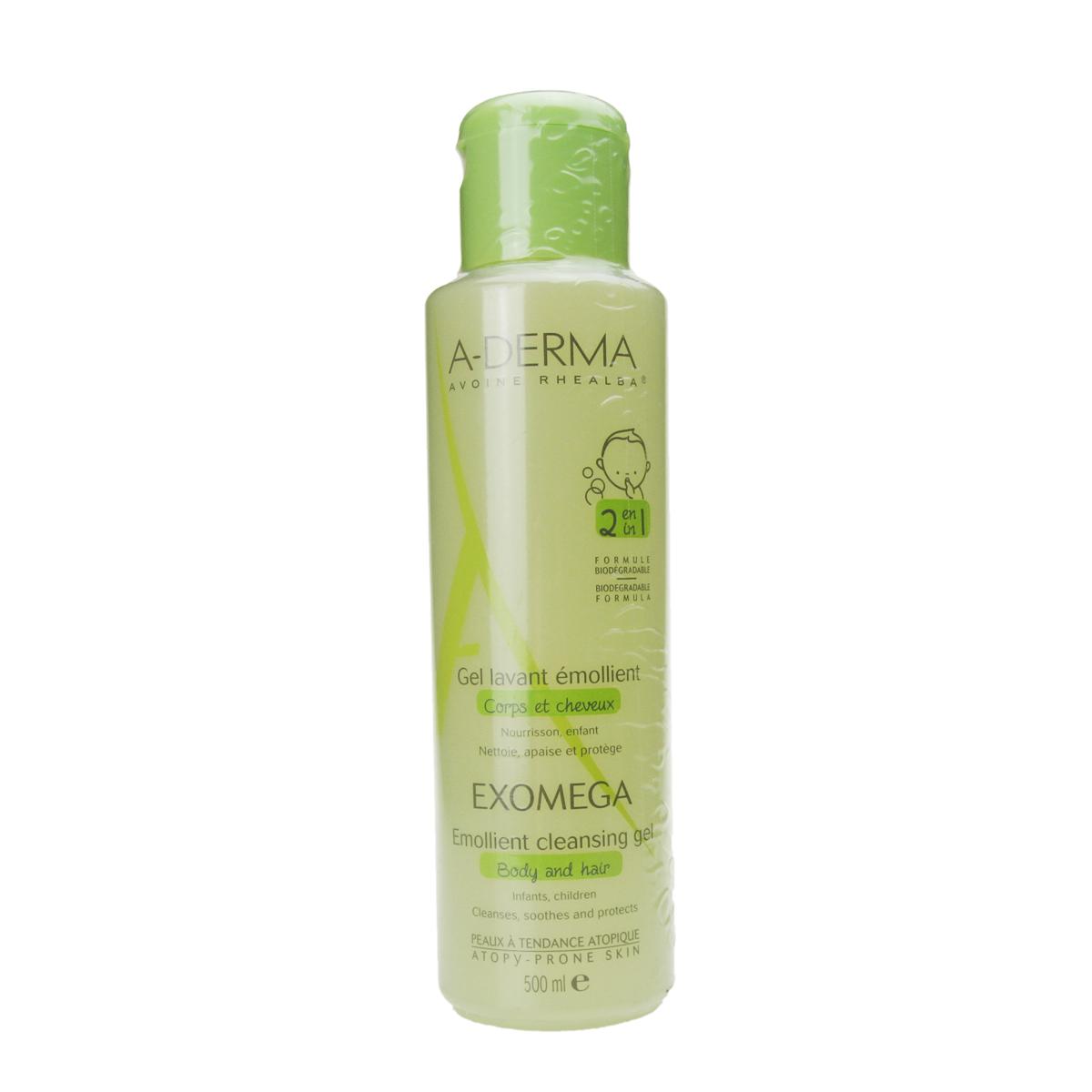 A-derma exomega gel limpiador emoliente 2 en 1 500 ml