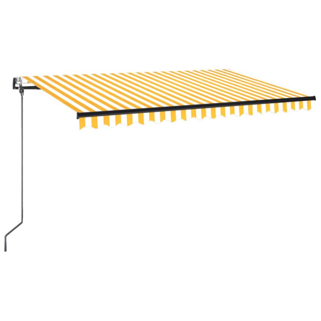 vidaXL Toldo retráctil automático amarillo y blanco 400x350 cm