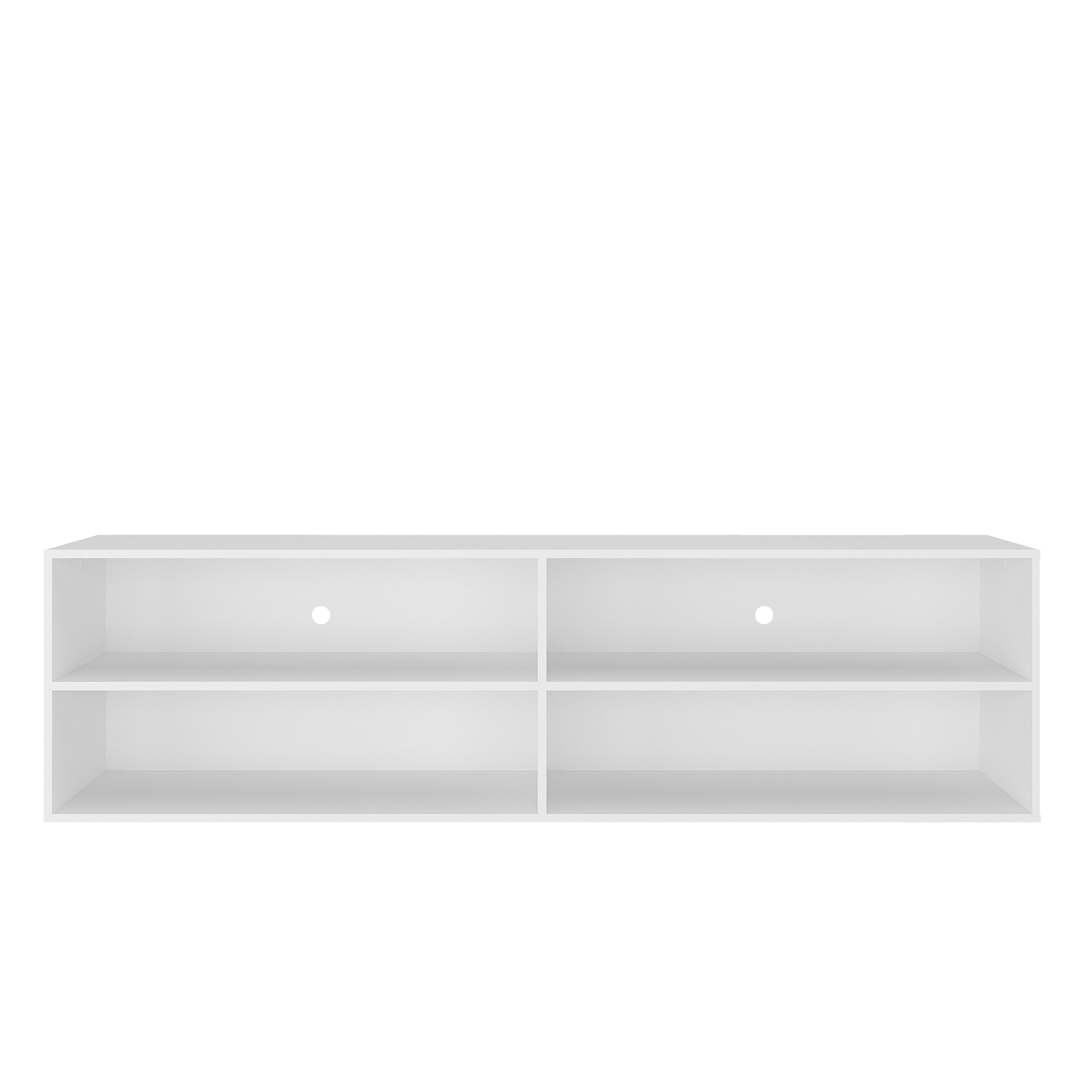 Buyqualia Mueble para TV con 4 Estantes Abiertos, Color Blanco Snow