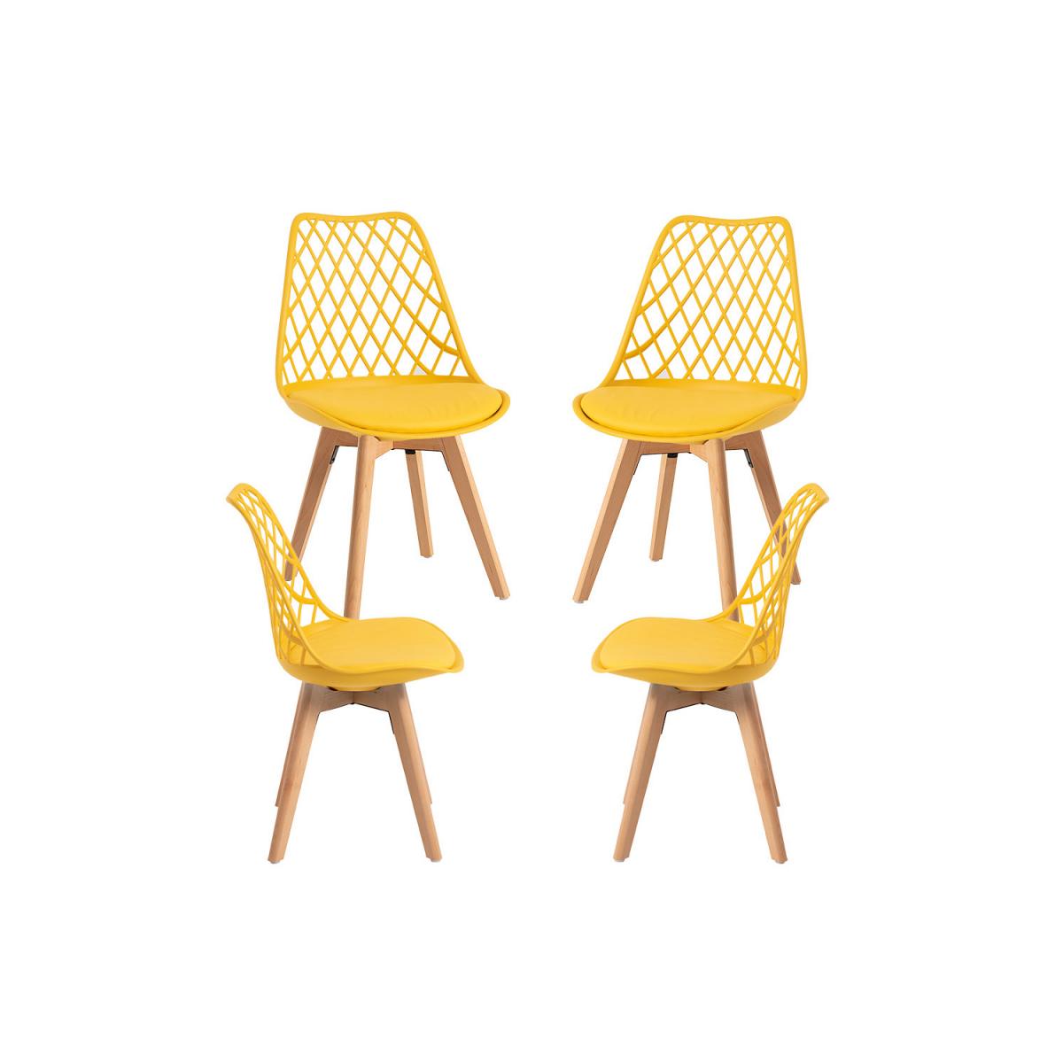 Regalos Miguel - Packs Sillas Comedor - Pack 4 Sillas Mima - Amarillo