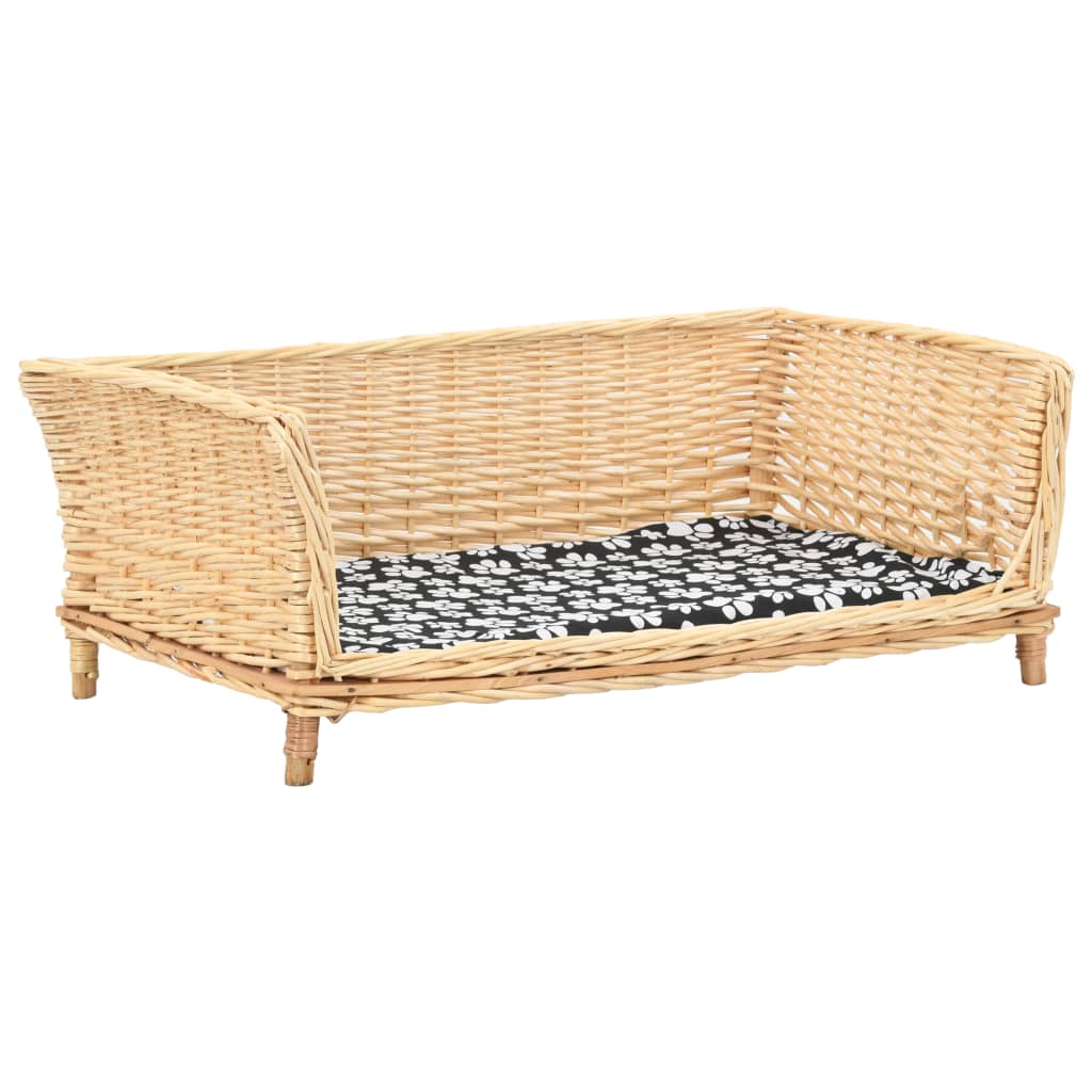 vidaXL Cesta para Perros con Cojín Sauce Natural 90x54x35cm Accesorio Mascotas Color Natural,  Gris, y mas