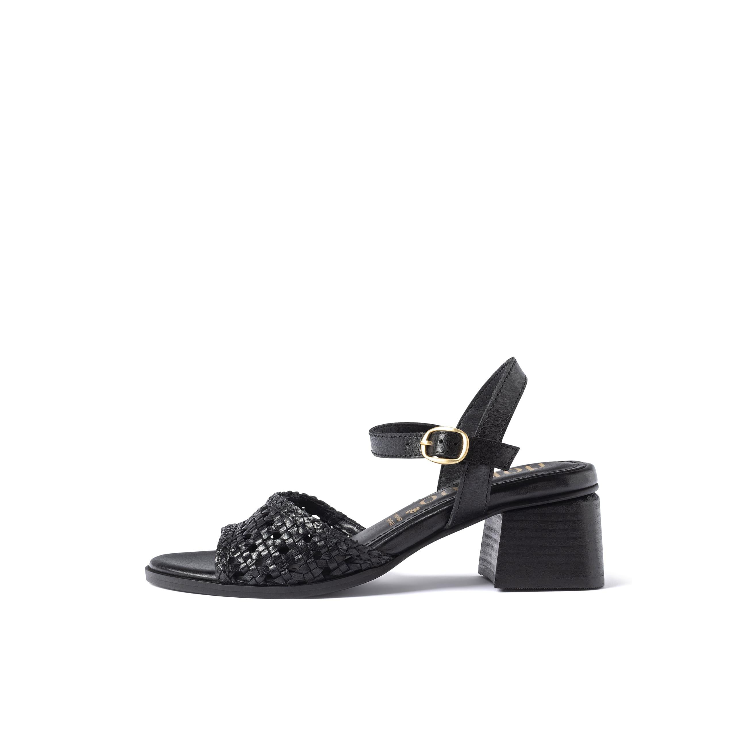 YOKONO Sandalia tacón GOLI-253 NEGRO | Zapatos mujer Primavera-Verano | Piel vacuna  Napa | 4 CM