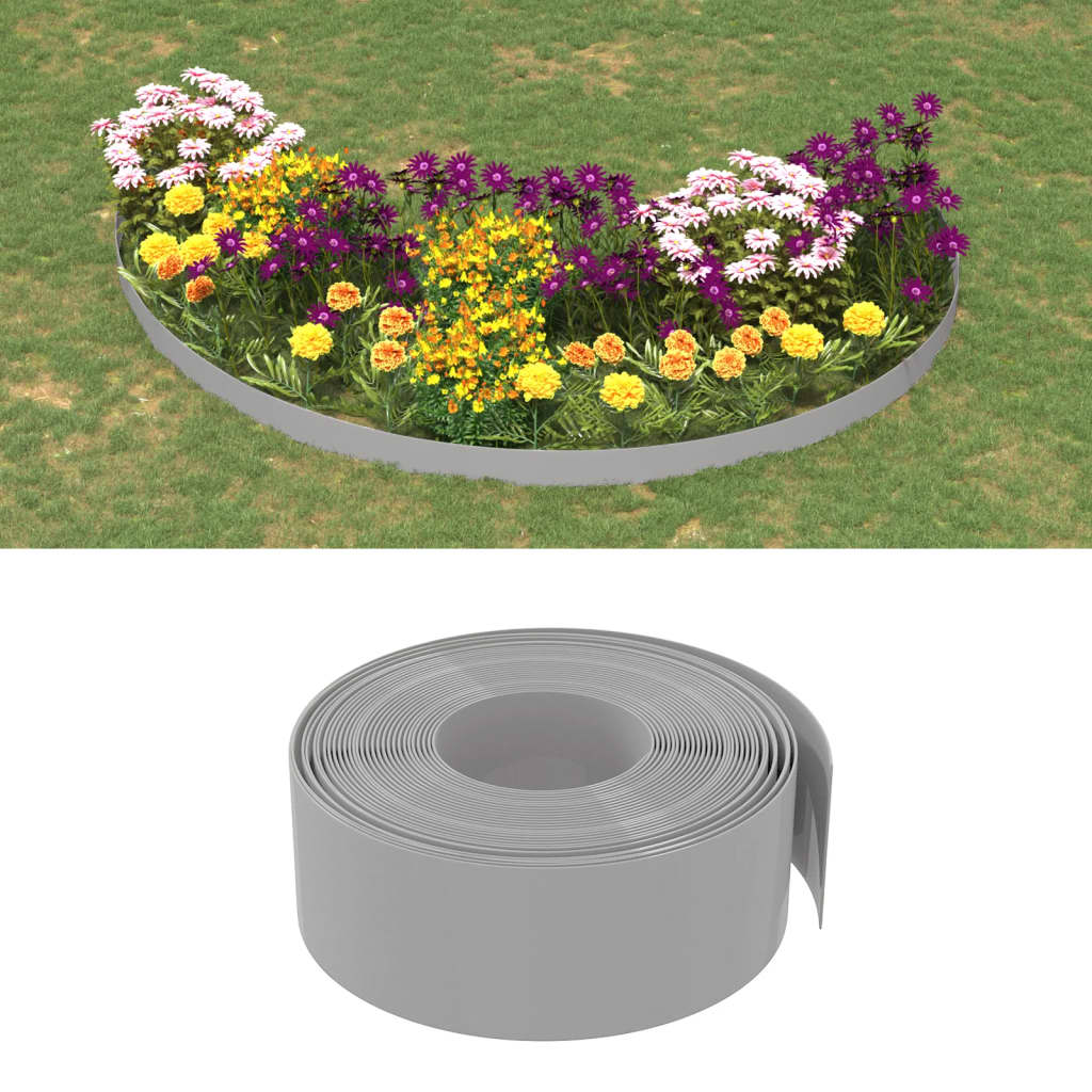 vidaXL Borduras de jardín 3 uds polietileno 10 m 20 cm Color Gris,  Marrón,  Negro y mas
