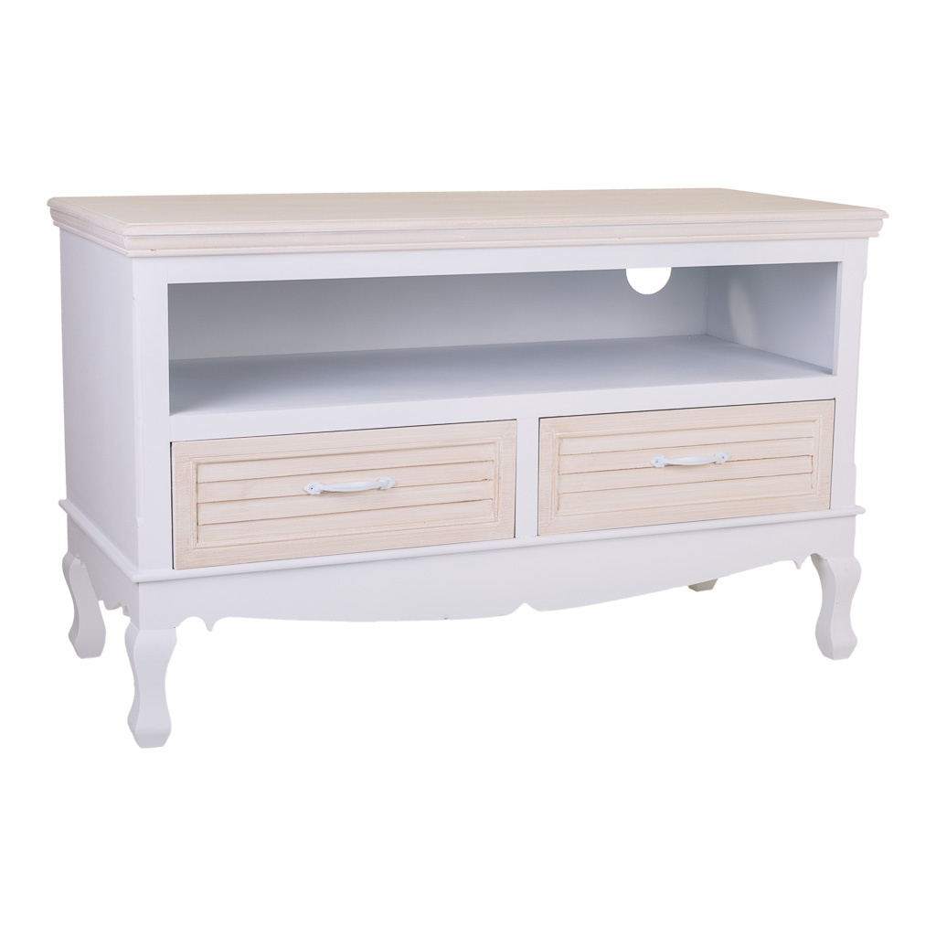 Wonderlust Deco - Mueble bajo de madera blanco 100x42x61 Multicolor 100x42x61h cm