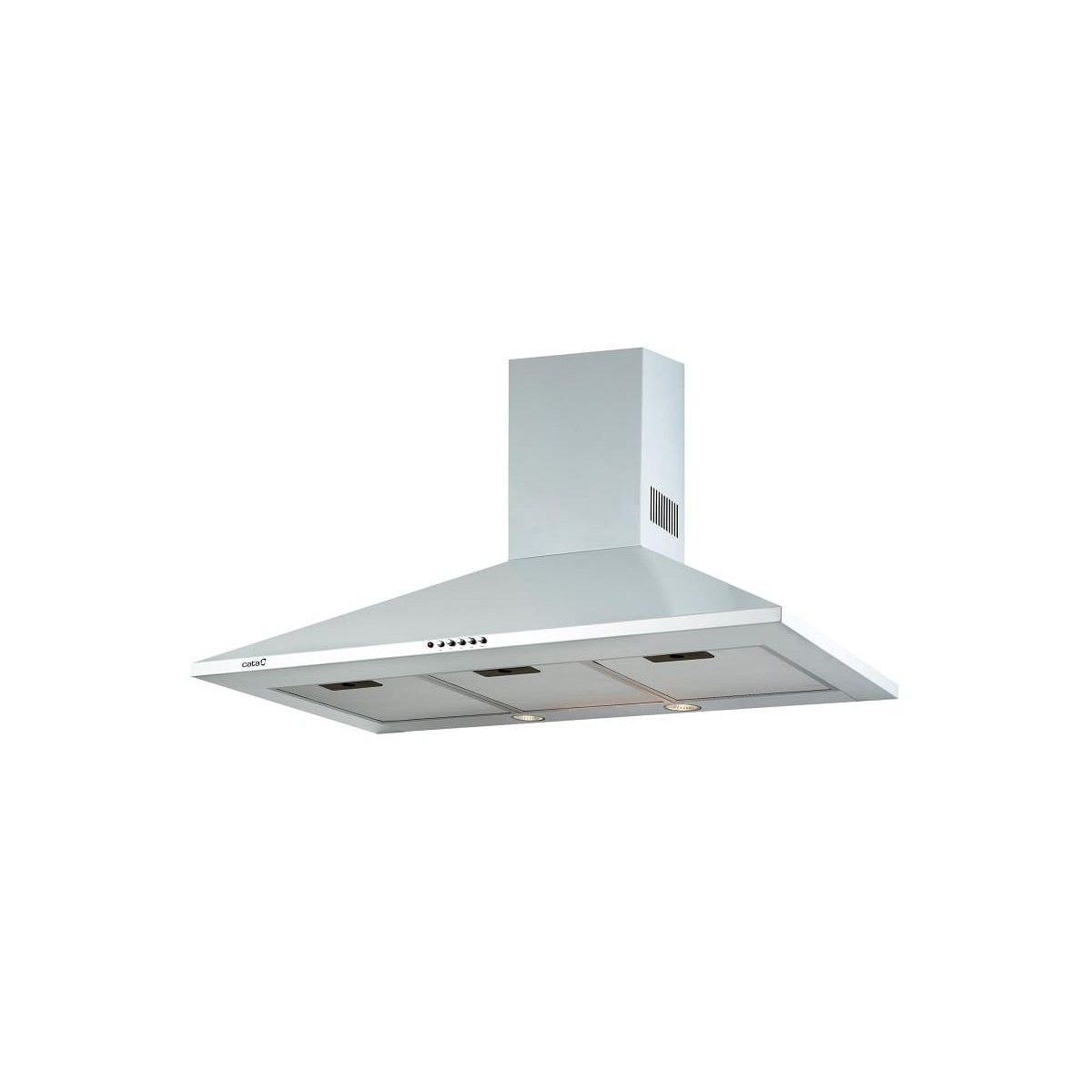 Campana Decorativa Piramidal CATA OMEGA 900 WH 90cm 645m³/h Clase C Blanco  | 72 dB(A), Niveles Extracción 3
