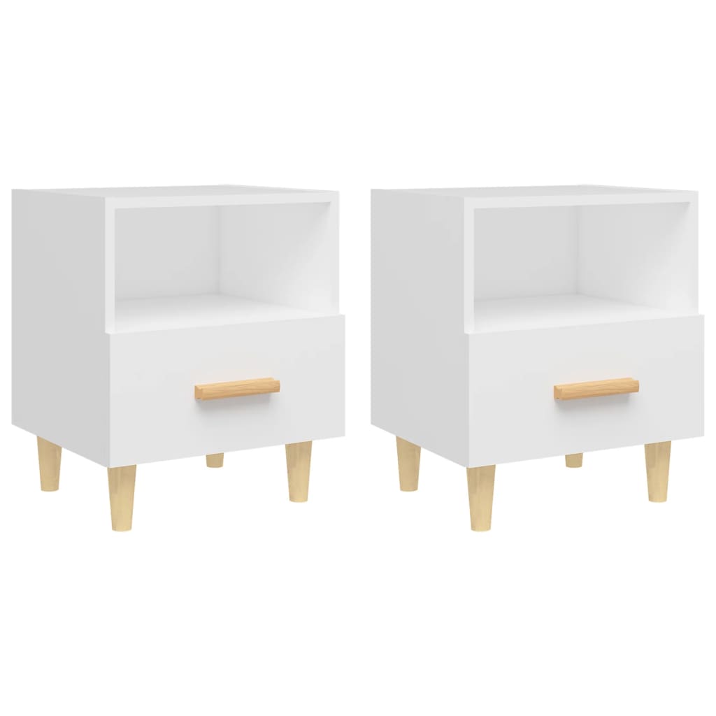 Vidaxl Mesitas de Noche 40x35x47 Cm Blancas Set 2 Unidades - Estilo Escandinavo