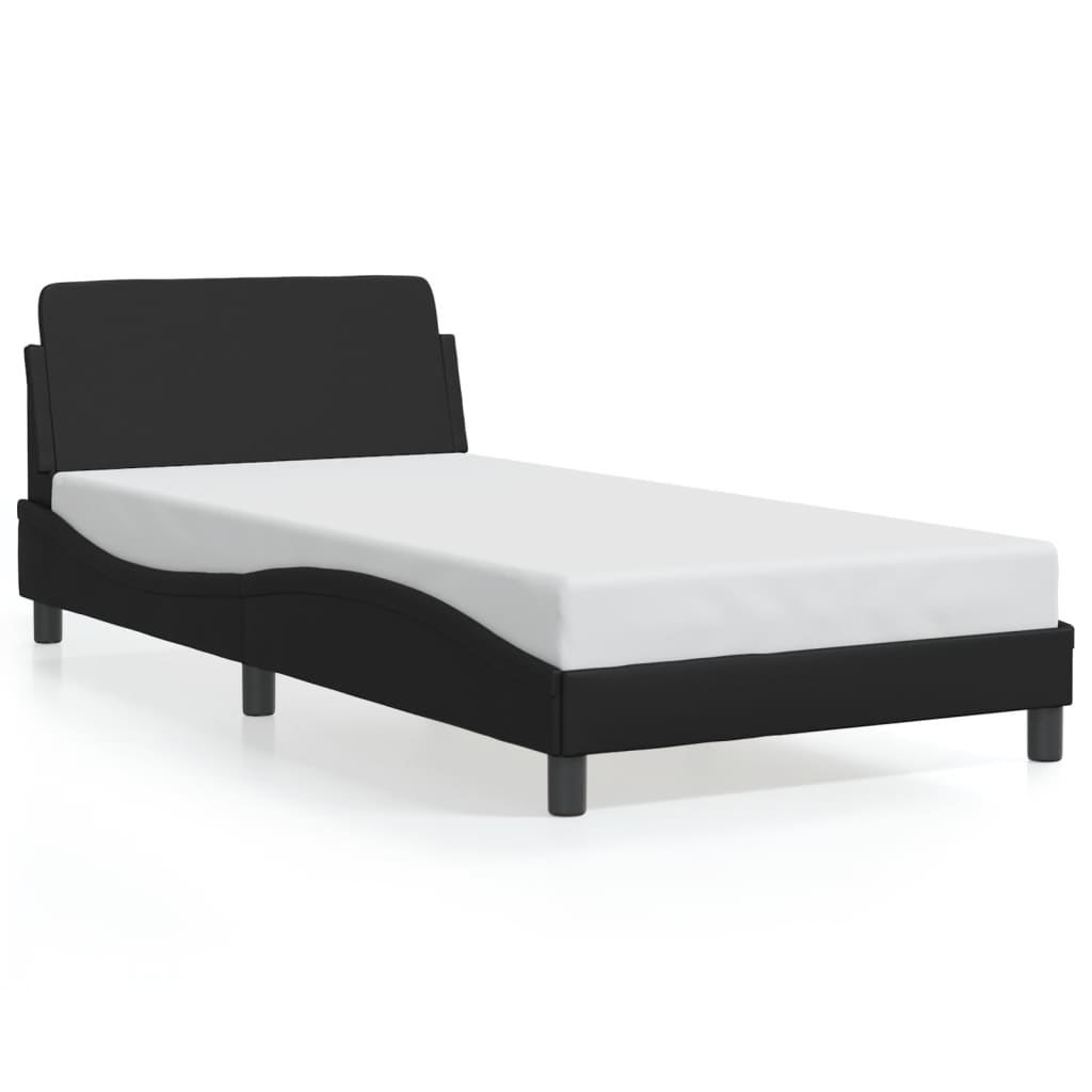 vidaXL Estructura de cama Dover cuero sintético negro 100x200 cm