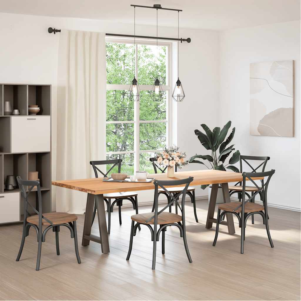 vidaXL Patas para mesa de comedor en forma de A (2 unidades) 60 x (72-73) cm, acero