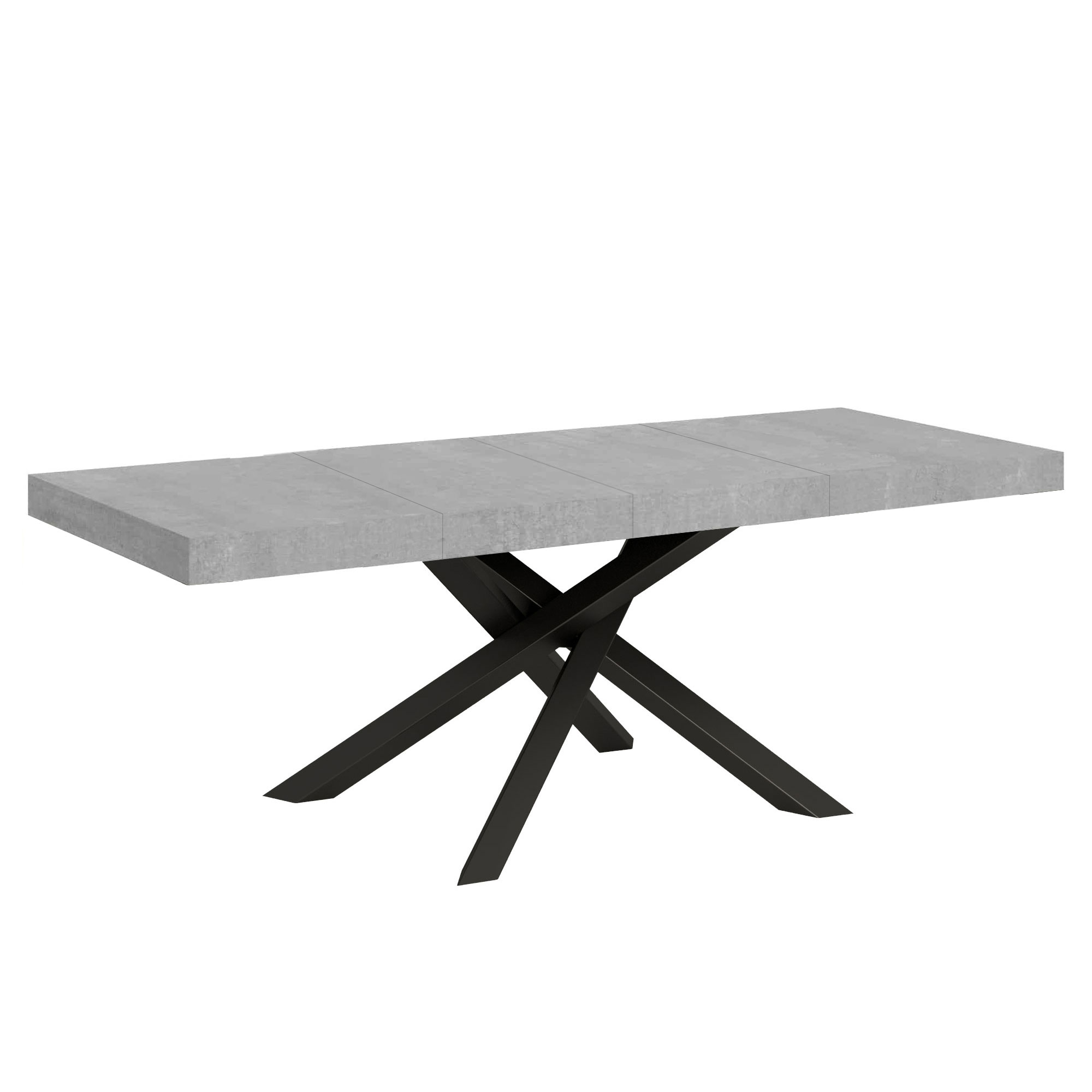 Mesa extensible 90x160/264 cm Volantis Premium Estructura de cemento Antracita - Itamoby