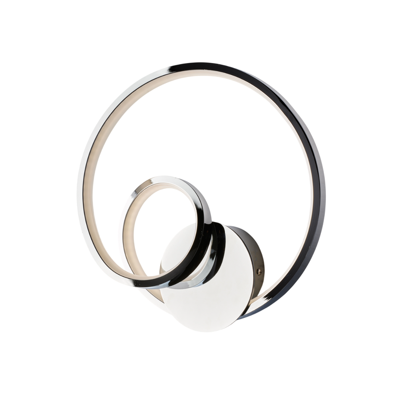 Lámpara de pared Malena en metal y aluminio cromado pulido con LED integrado L.26 D.8 BL247-ACR - Belight