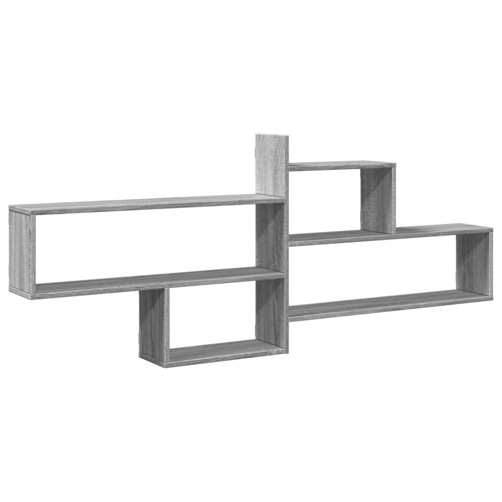 vidaXL Estante de pared madera ingeniería gris Sonoma 167,5x18x68 cm