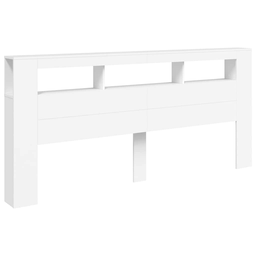 vidaXL Cabecero con LED madera de ingeniería blanco 220x18,5x103,5 cm