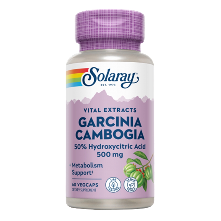 Solaray - Solaray Garcinia Cambogia 500Mg 60caps - Suplemento Alimenticio para Quema Grasa y Control de Apetito