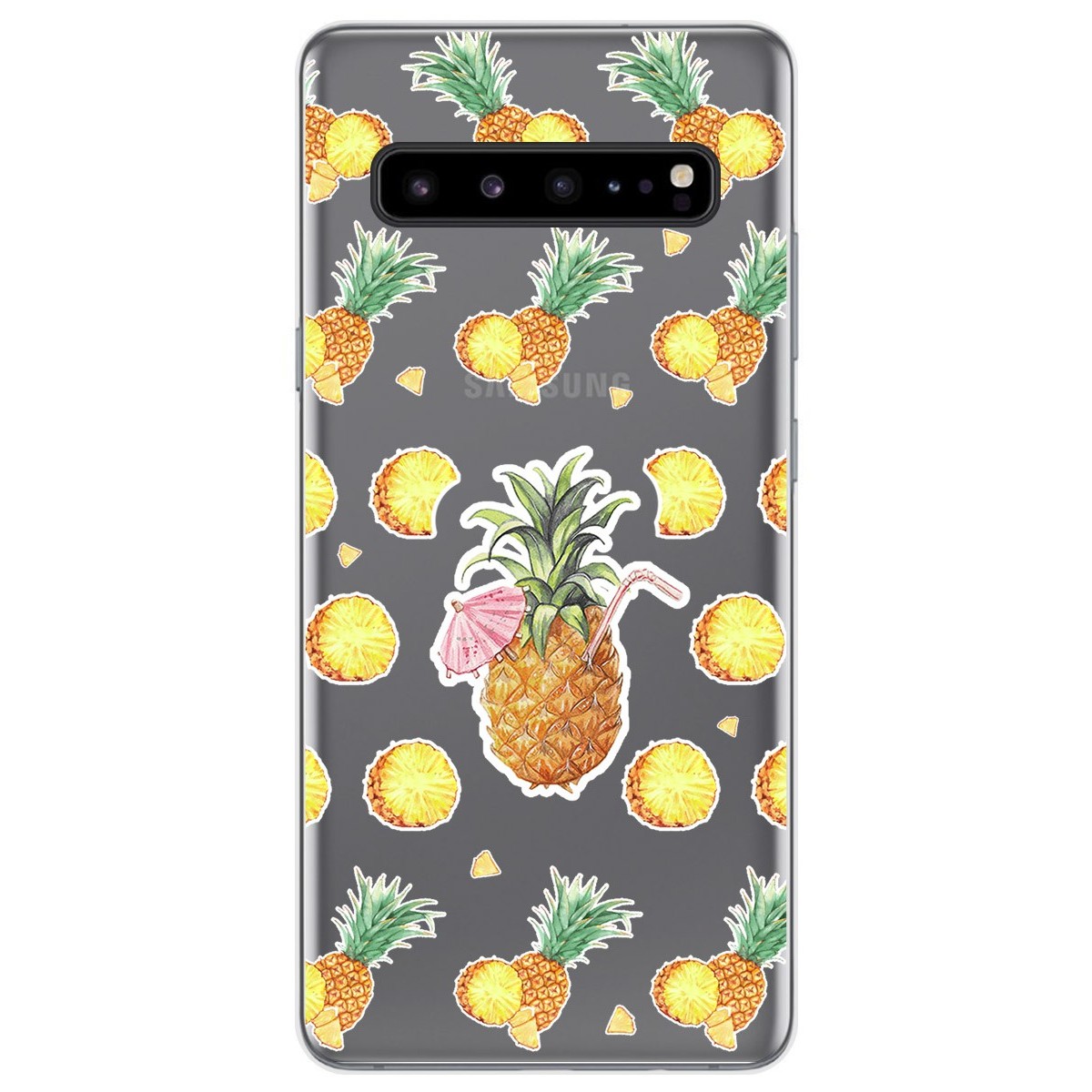 Tumundosmartphone Funda Gel Transparente para Samsung Galaxy S10 5G diseño Piña Dibujos