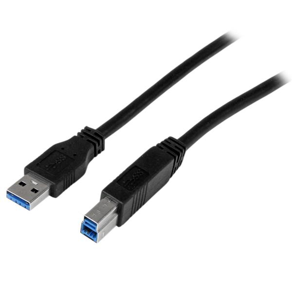 Cable 2m USB 3.0 Super Speed USB B Macho a USB A - Negro - 1 x Tipo A Macho USB - 1 x Tipo B Macho U
