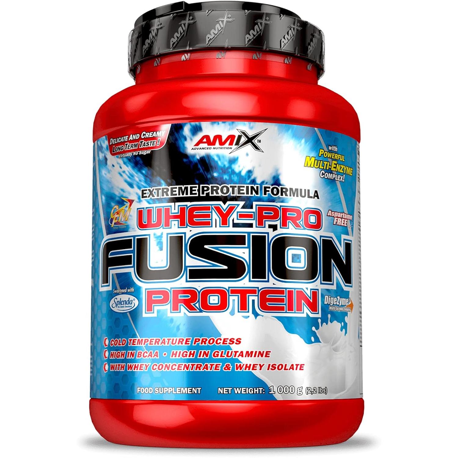 Whey-Pro Fusion Protein 1 kg  Proteína de suero de alta calidad con 75% de contenido proteico  Amix Nutrition