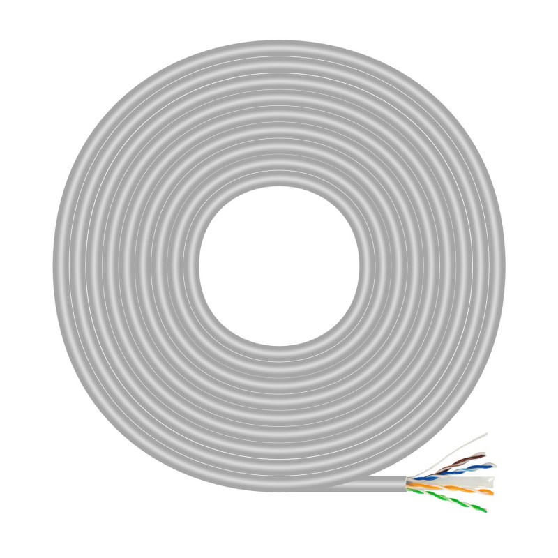 AISENS - Cable de Red RJ45 Cat.6 UTP Rigido AWG23 CCA (Aleacion), Gris, 500m A135-0743