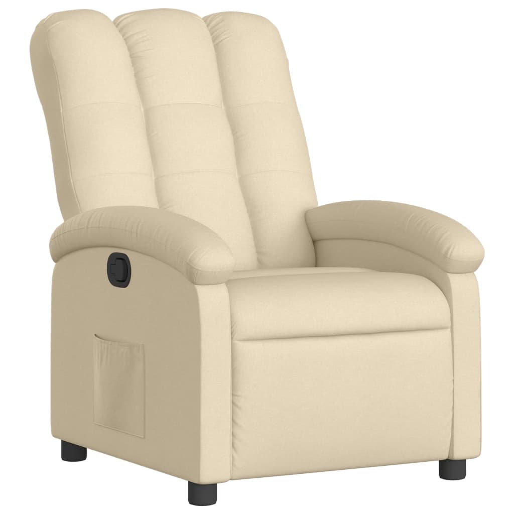 vidaXL Sillón reclinable de tela color crema