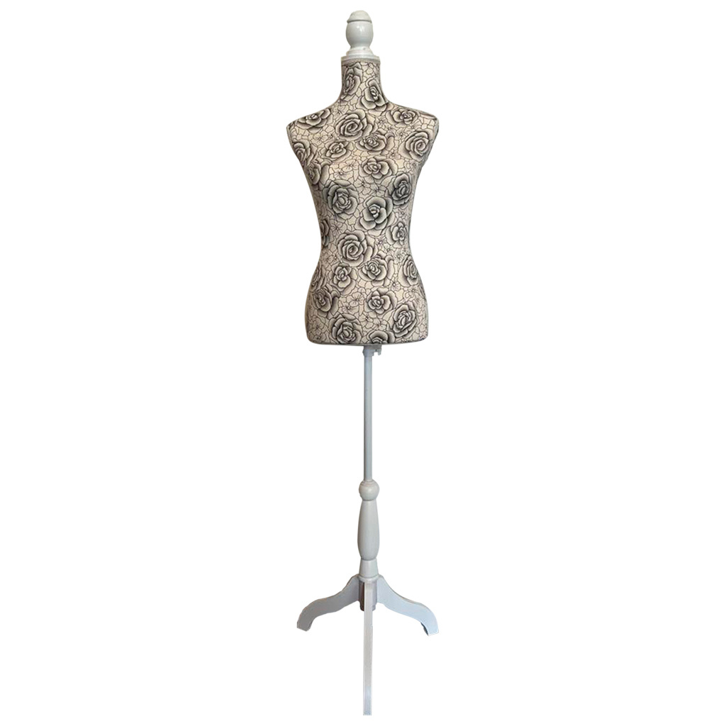 WANDERLUST DECO Maniquí de madera y espuma forrado de tela roja 24x37,5x168h cm