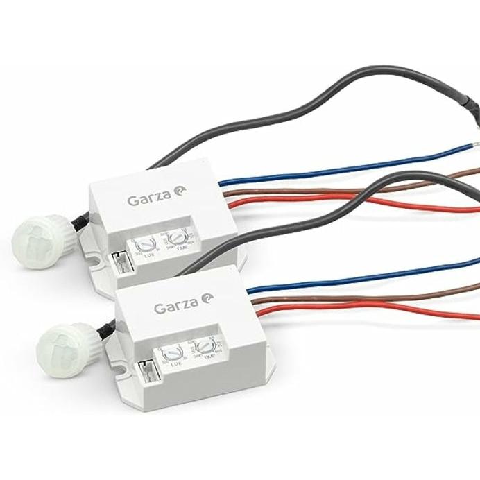 Pack 2 Detector de Movimiento Infrarrojo Integrable, Invisible, Ángulo de detección 360º