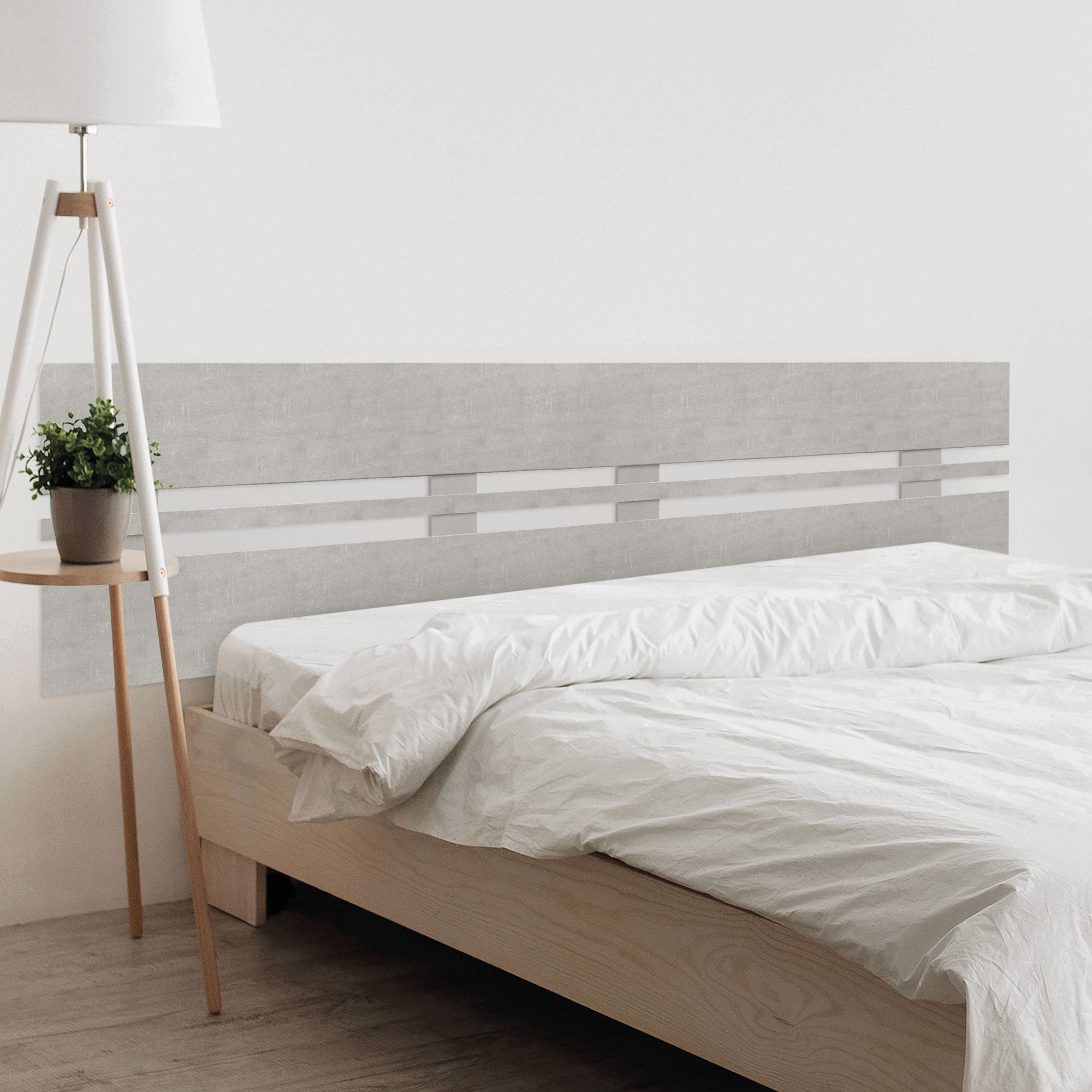 DHOME Cabecero de Madera reciclada DM Horizontal Ancho DUAL Cama Palets Herrajes incluidos