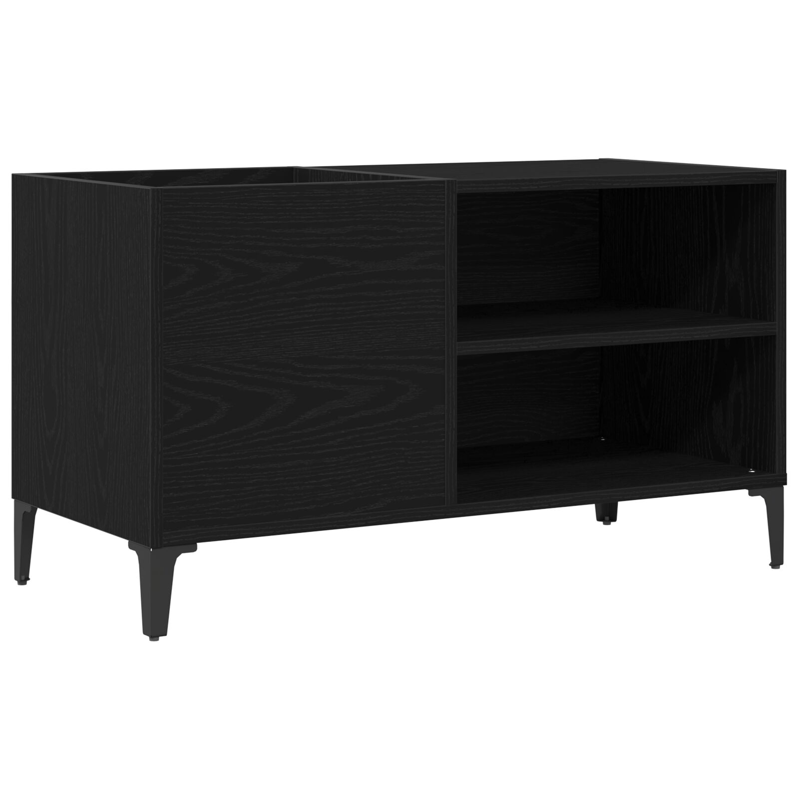 vidaXL Armario de Discos Negro Roble 84,5x38x48 cm Madera Elaborada