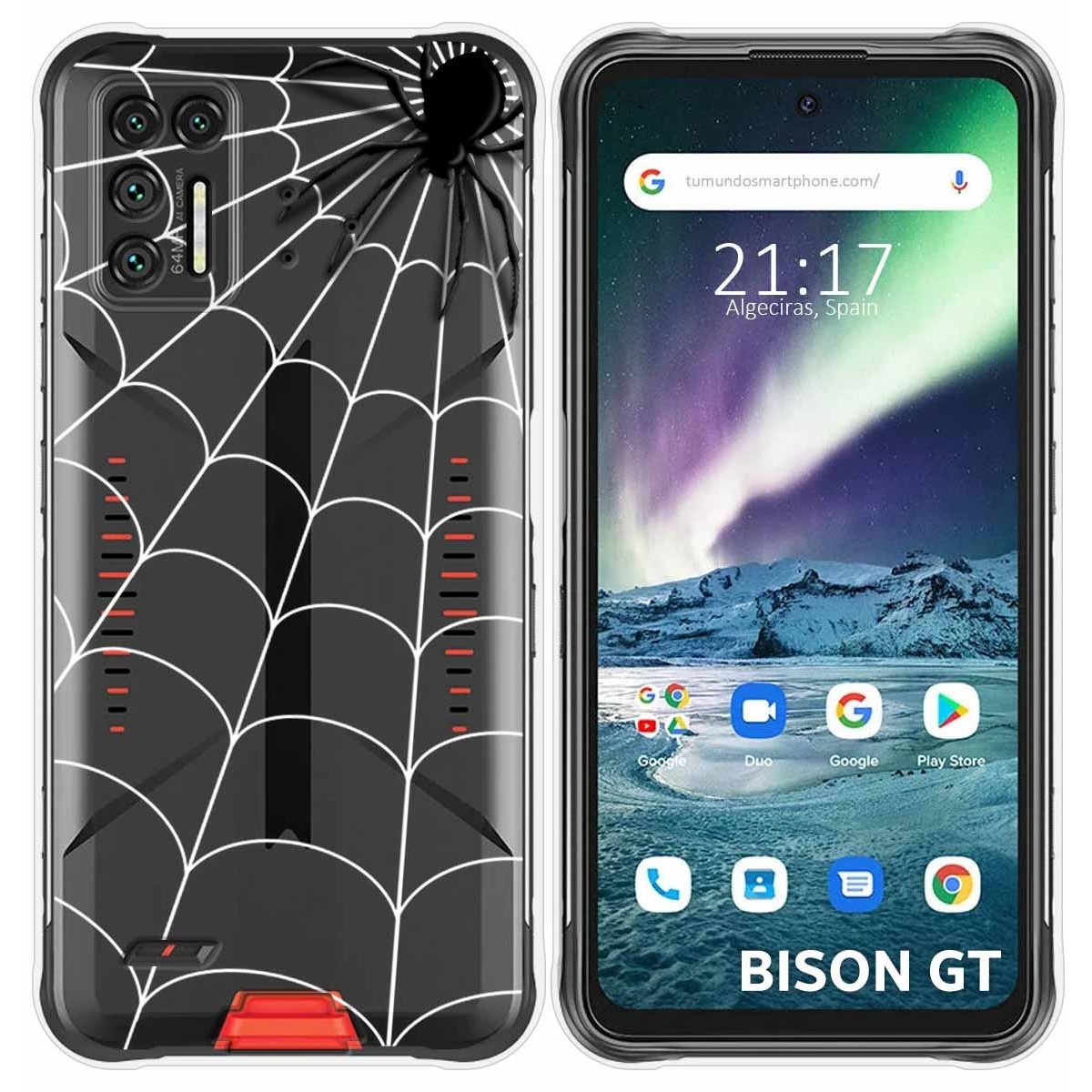 Funda Silicona Transparente para Umidigi Bison GT diseño Araña Dibujos