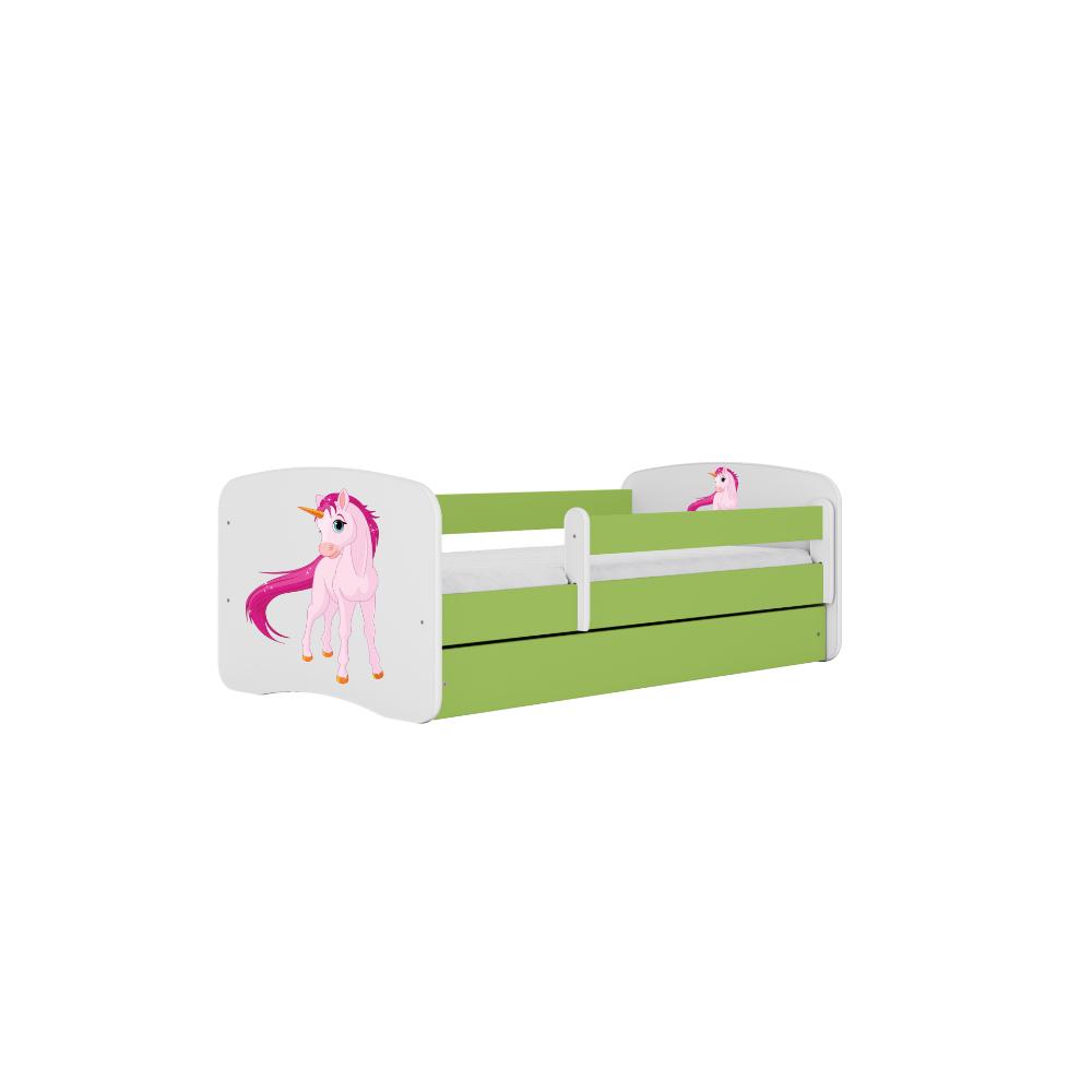 Cama 180 x 80 cm Kocot Kids com colchão BabyDreams Unicorn Green