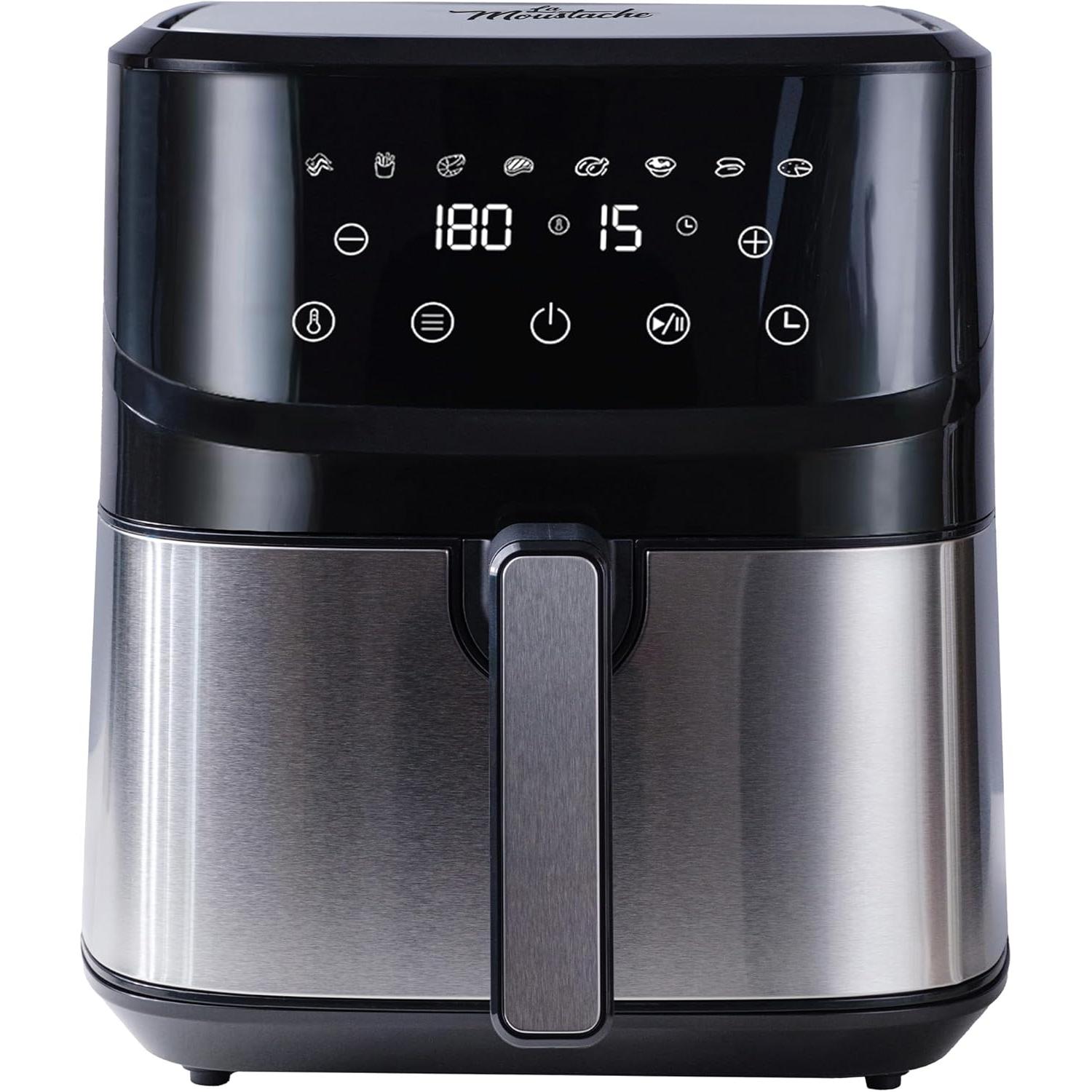 LA MOUSTACHE Freidora de Aire 1700 W de 6,5L EBOOK GRATIS - Cesta individual de gran capacidad