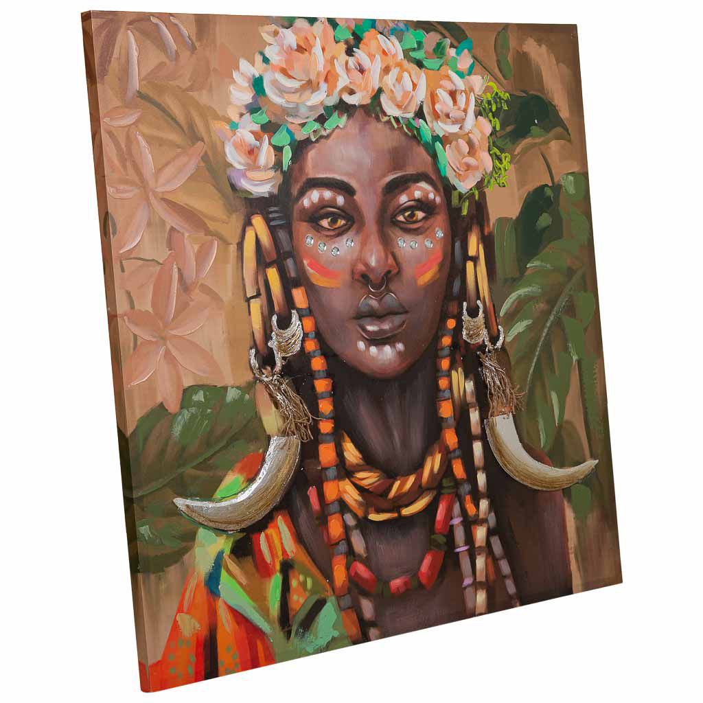 Cuadro Pintado A Mano Con Relieve Verde 100x100x3cm, El mejor complemento para tu hogar