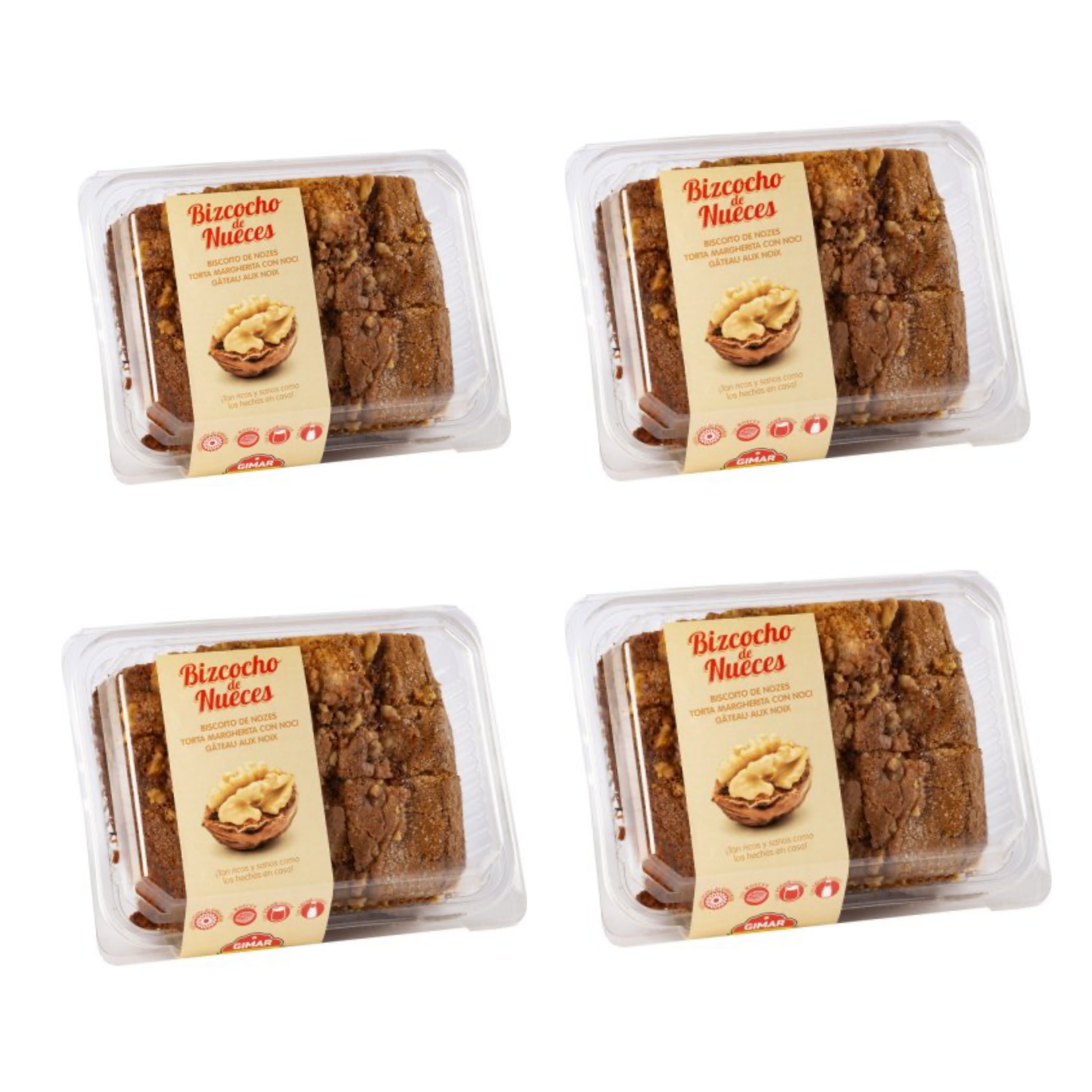 Bizcochos Artesanos Gimar - Pack 4 Bizcochos. Nueces - Manzana - Zanahoria - Yogurt - Pack 4 Bizcochos GIMAR