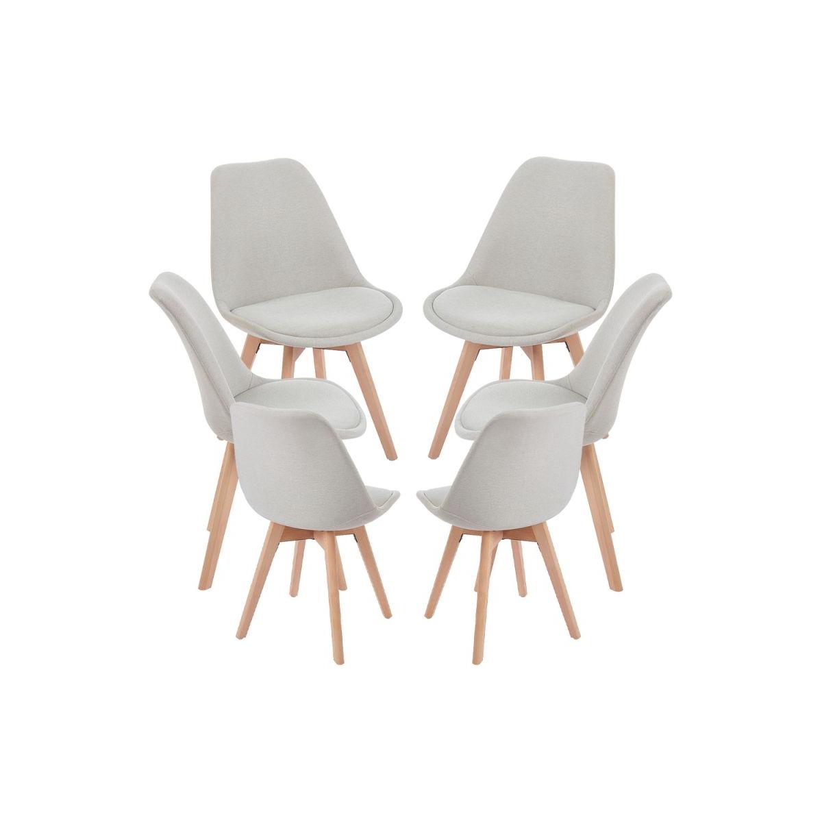 Regalos Miguel - Packs Sillas Comedor - Pack 6 Sillas Synk Tela - Beige