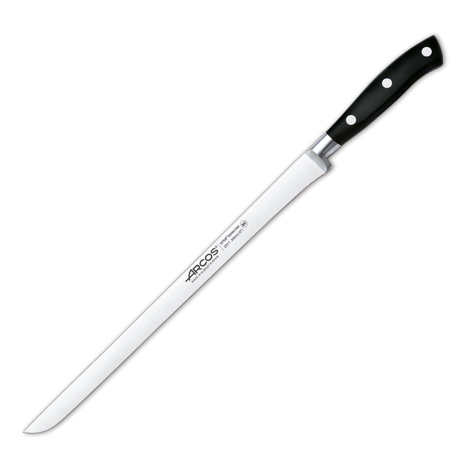 ARCOS Riviera - Cuchillo Jamonero 30 cm Acero Inoxidable Forjado Nitrum