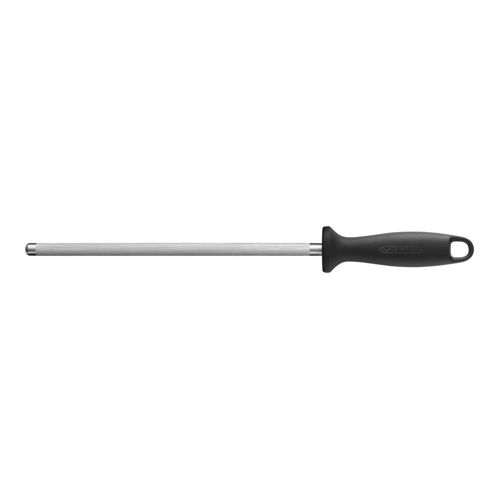 Zwilling - Chaira, De 23 a 26 cm, Afilador Cuchillos, Acero Inoxidable Cromado, Mango Plástico Negro, Utensilio Cocina, Profesional
