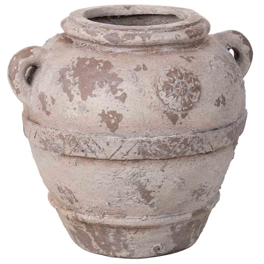 Wonderlust Deco - Jarrón decorativo color piedra, 38x34x34h cm Gris 38x34x34h cm