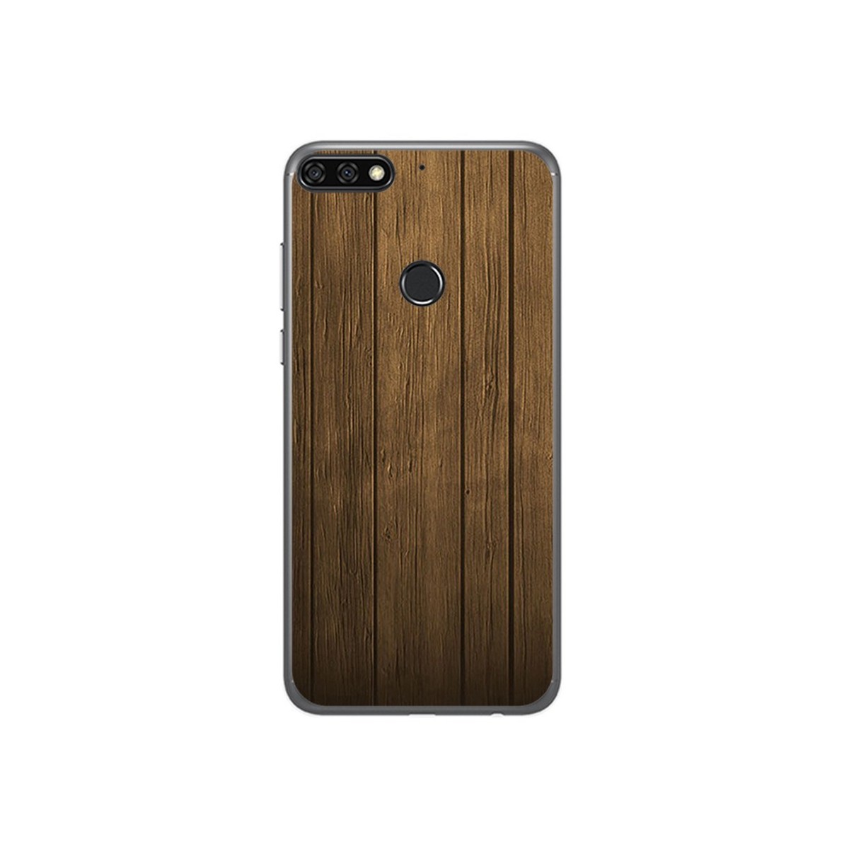 Tumundosmartphone Funda Gel Tpu para Huawei Honor 7C / Y7 2018 Diseño Madera Dibujos