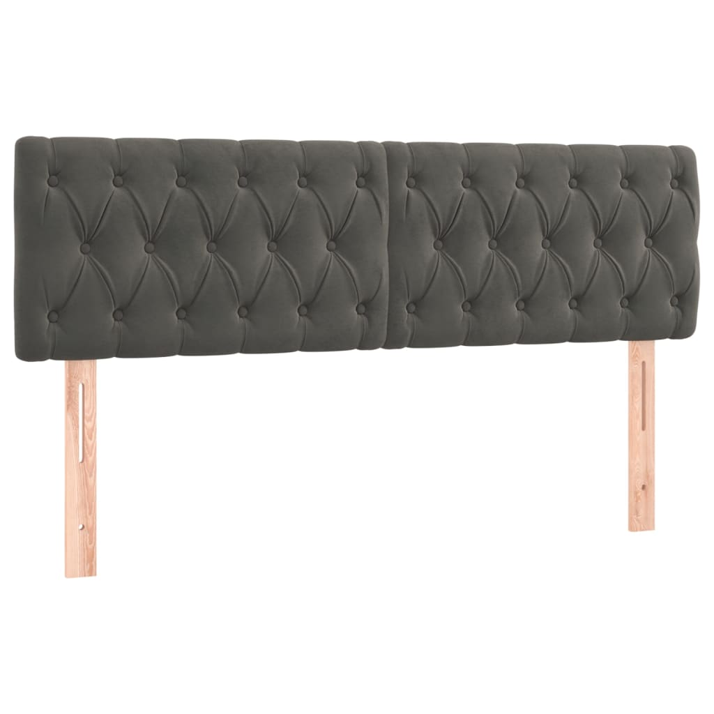 vidaXL Cabeceros terciopelo gris oscuro 144x7x78/88 cm
