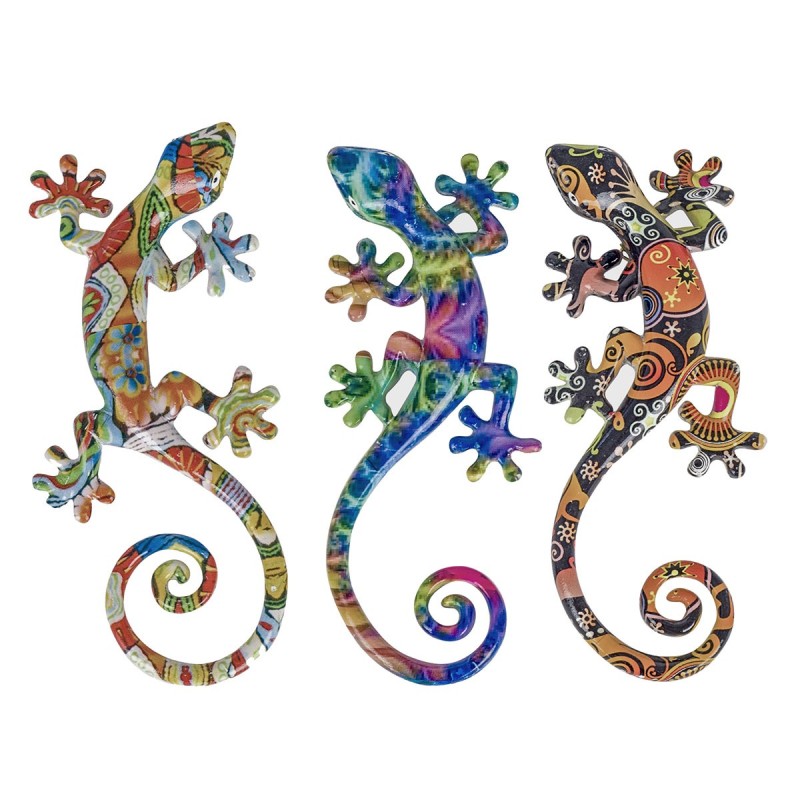 SIGNES GRIMALT Signes Grimalt By SIGRIS - Figura Lagarto 3 Unidades Multicolor de Resina para Decoración de Interior y Exterior