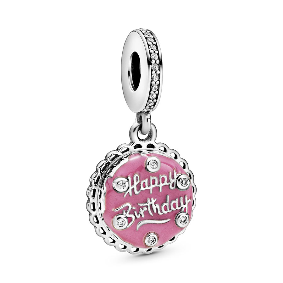 Pandora Charm colgante en plata de ley Tarta de Cumpleaños 798888C01 , para Mujer