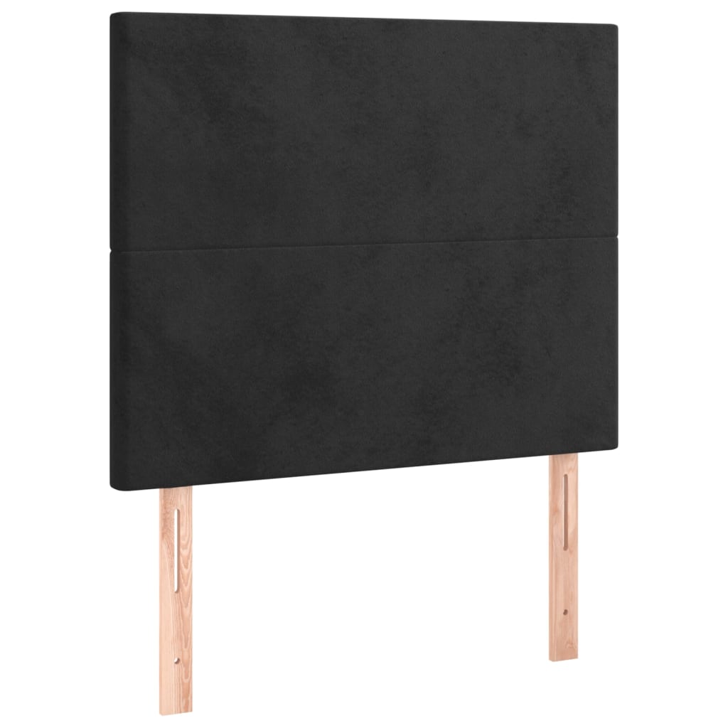 vidaXL Cabecero con luces LED terciopelo negro 90x5x118/128 cm