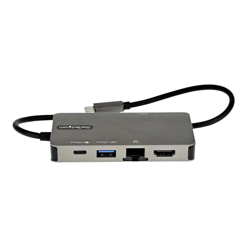 Startech - Hub Docking Station DKT30CHVPD2 con HDMI 4K, VGA, USB 3.0, Ethernet Gigabit y carga 100 W para portátiles, color negro/gris