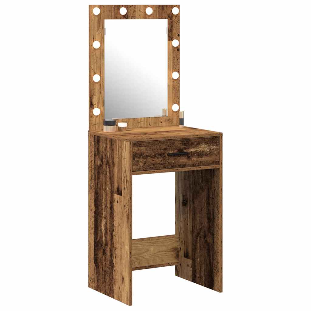 vidaXL Mesa Tocador Madera vieja 50 x 41 x 135 cm Madera de ingeniería