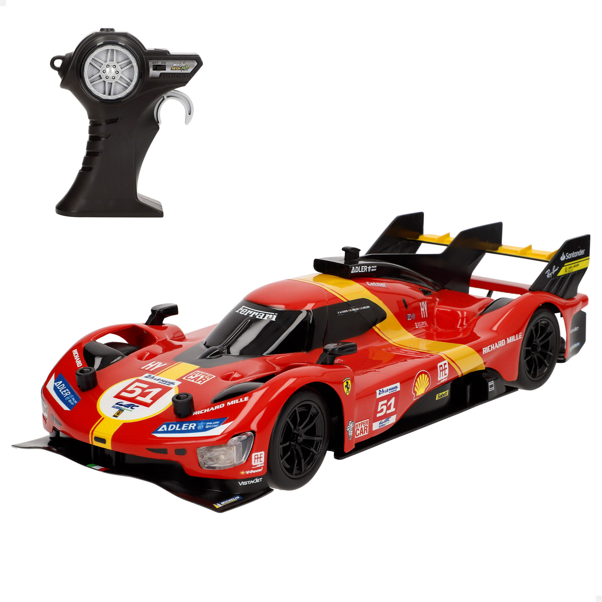 Maisto Tech - Coche teledirigido Ferrari 499P LMH, 24h Le Mans 2023, maquetas de coches, miniatura de colección, competición, carreras, coches teledirigidos, deportivo radiocontrol, licencia oficial, +8 años