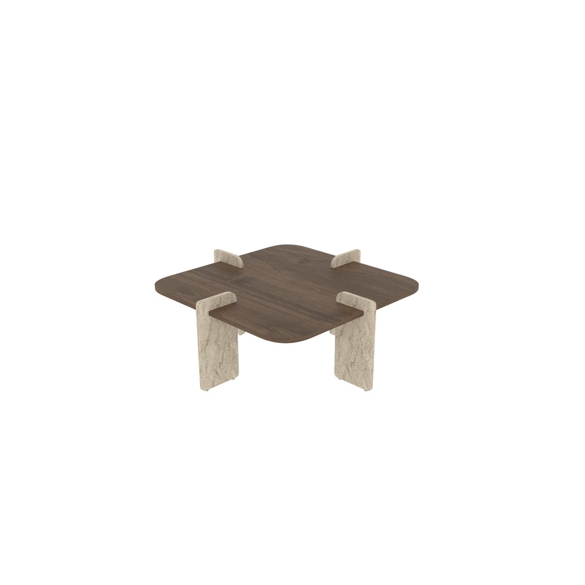 Habitat y Jardin - Mesa baja de madera "Poalla" - 90 x 90 x 35 cm - Marrón