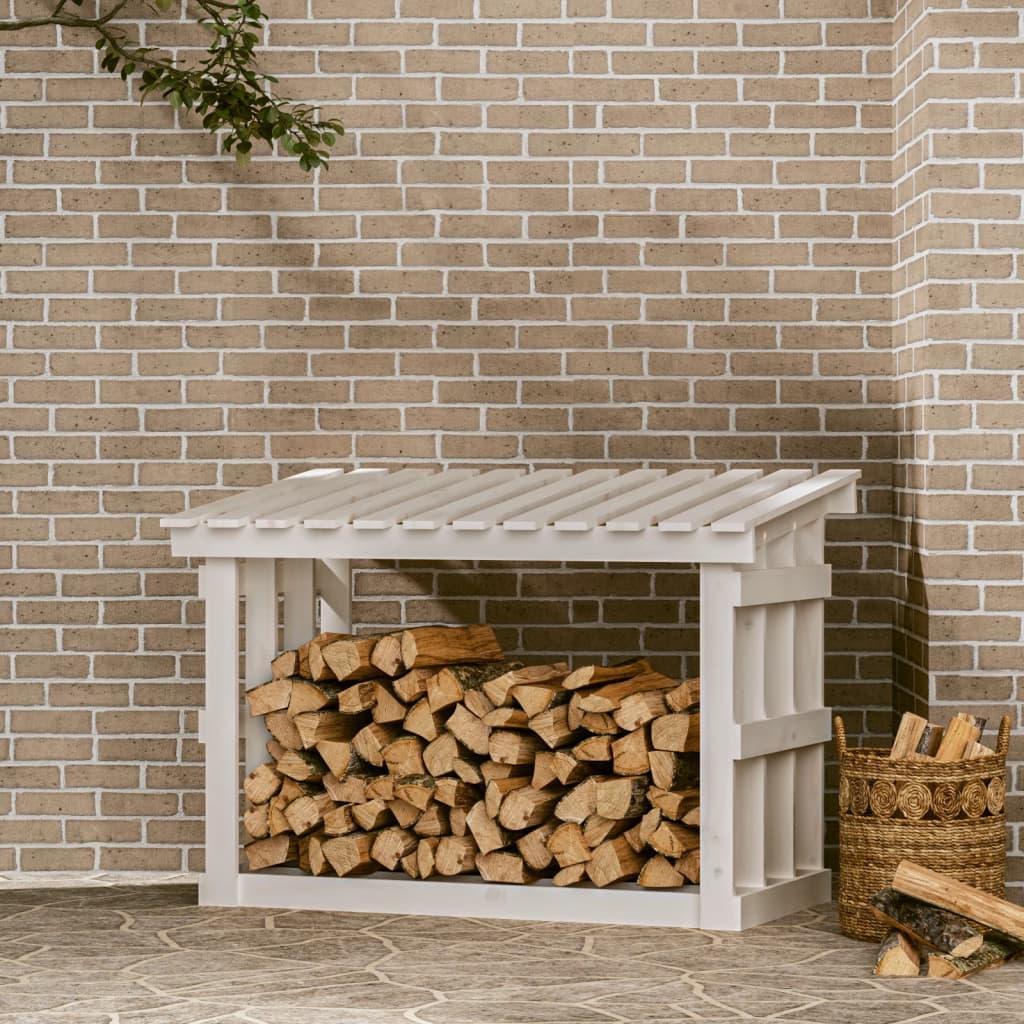 vidaXL Leñero de Chimenea Estante Almacenamiento Soporte Color Natural,  Blanco,  Gris y mas