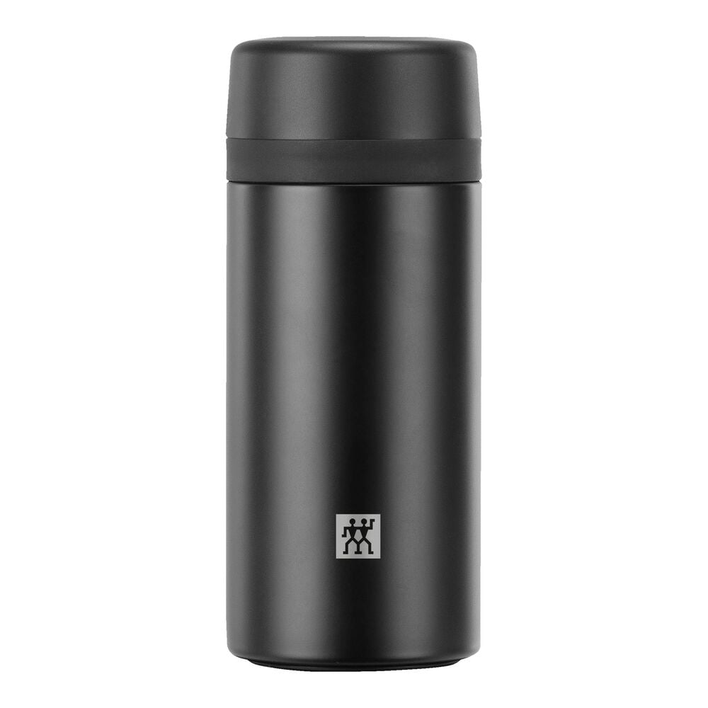 ZWILLING - Botella Térmica, Colador Integrado, Para Té y Agua Infusionada, Aislamiento de Doble Pared, 420 ml, Altura: 17,2 cm, Negro