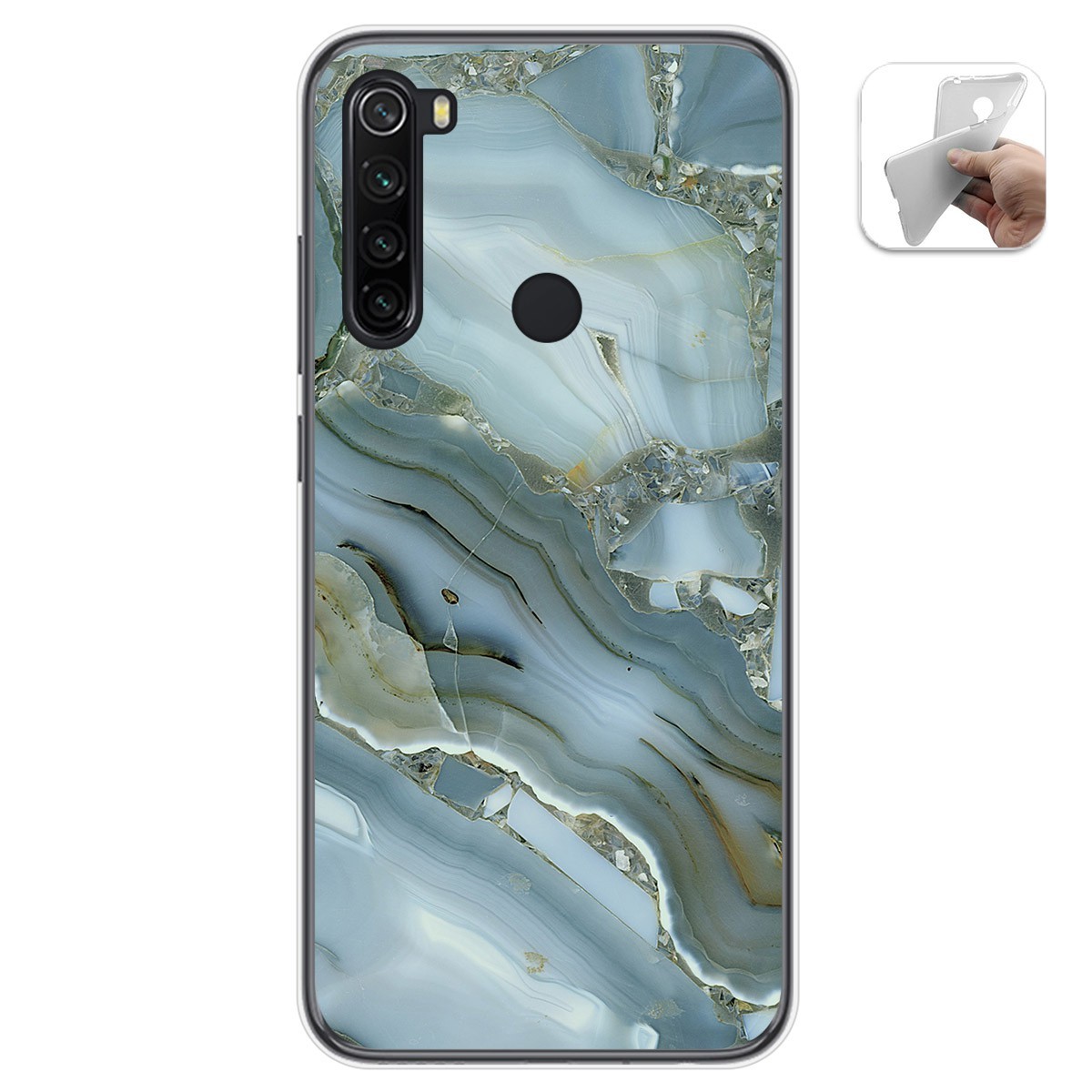 Tumundosmartphone Funda Gel Tpu para Xiaomi Redmi Note 8T diseño Mármol 09 Dibujos